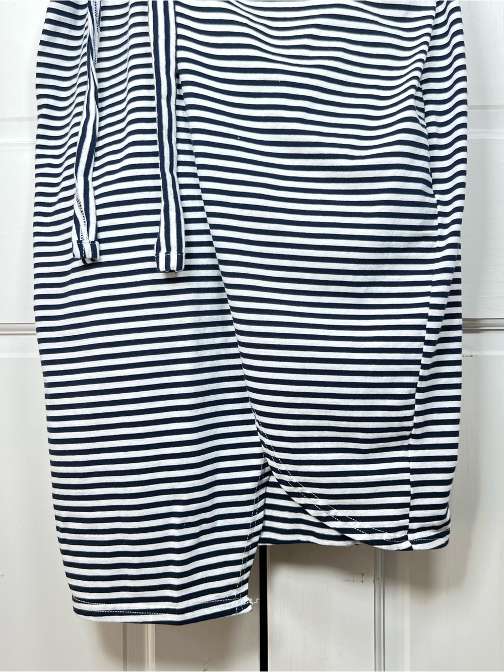Chic Style Nautical Striped Halter Midi Dress Side Tie Blue/White Sz M - Picture 6 of 8